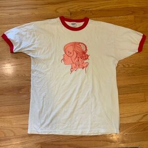 VINTAGE 90’s Murina Armstrong Franken Girls Terra T-Shirt Size L Red/White